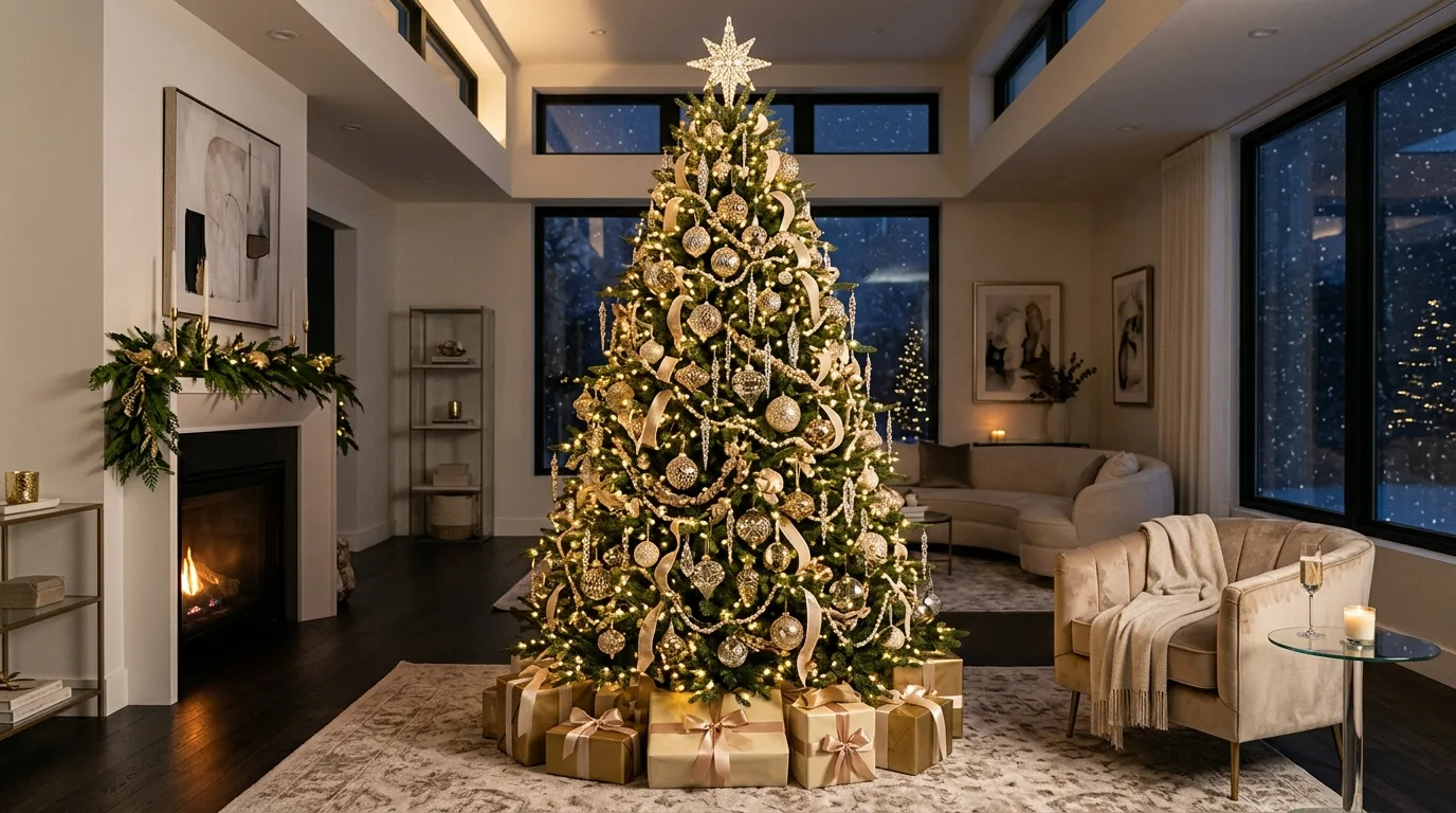 Pick a topper that finishes the whole story inspiration for a Christmas tree centerpiece.